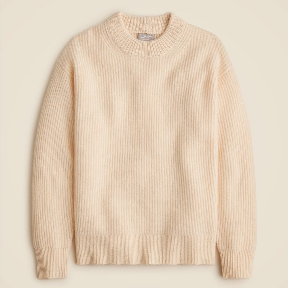 J.Crew Oversized Ribbed Cashmere Sweater Grey Size Small